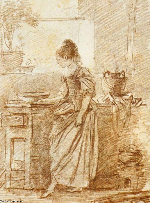 WikiOO.org - Enciclopedia of Fine Arts - Pictura, lucrări de artă Jean-Honoré Fragonard - The Party Cook