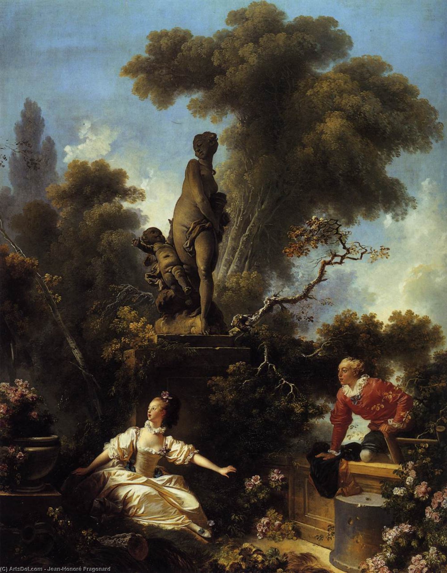 WikiOO.org - Encyclopedia of Fine Arts - Maľba, Artwork Jean-Honoré Fragonard - The Progress of Love: The Meeting