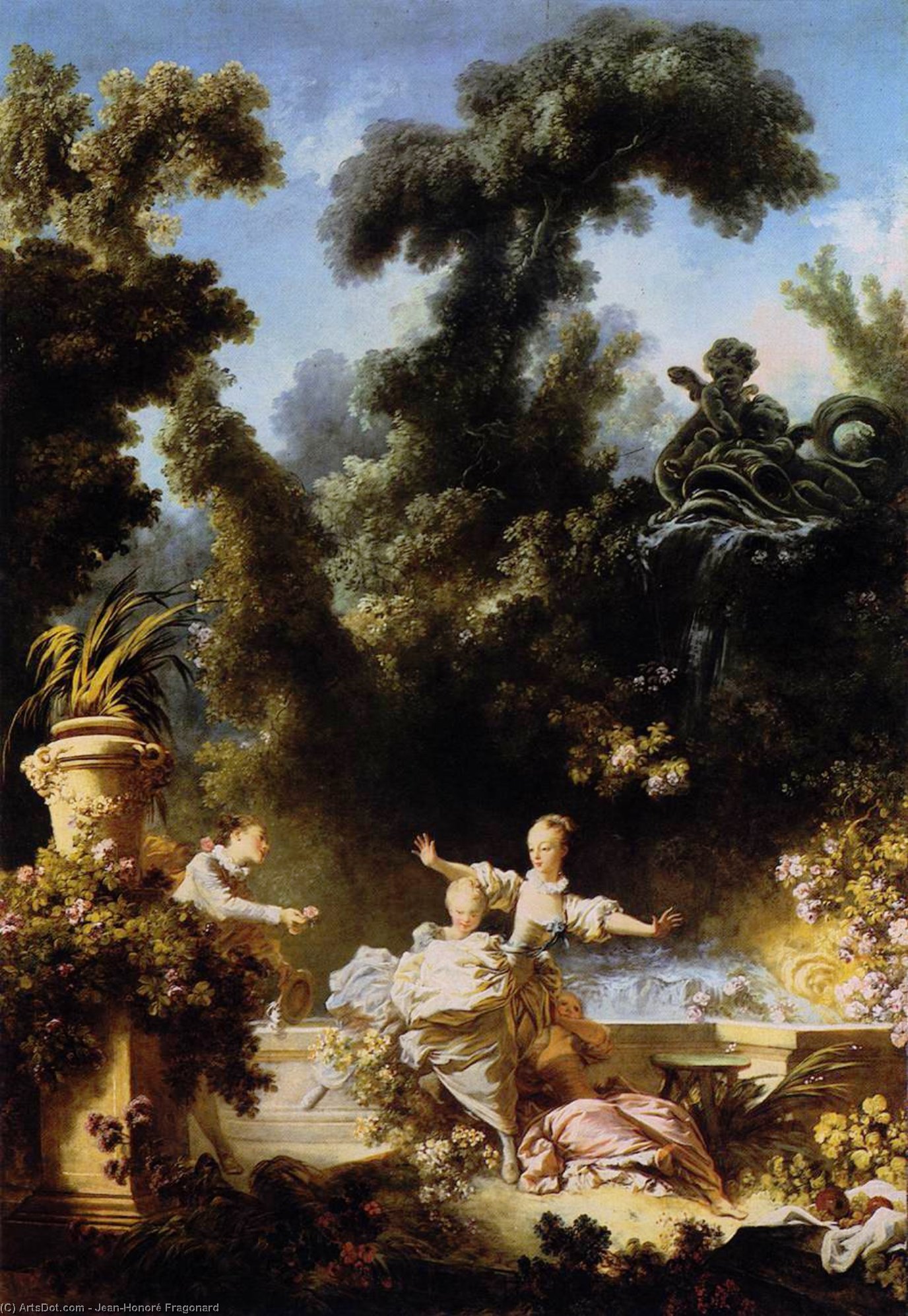 Wikioo.org – L'Enciclopedia delle Belle Arti - Pittura, Opere di Jean-Honoré Fragonard - dopodomani progresso  di  amore  dopodomani  inseguimento
