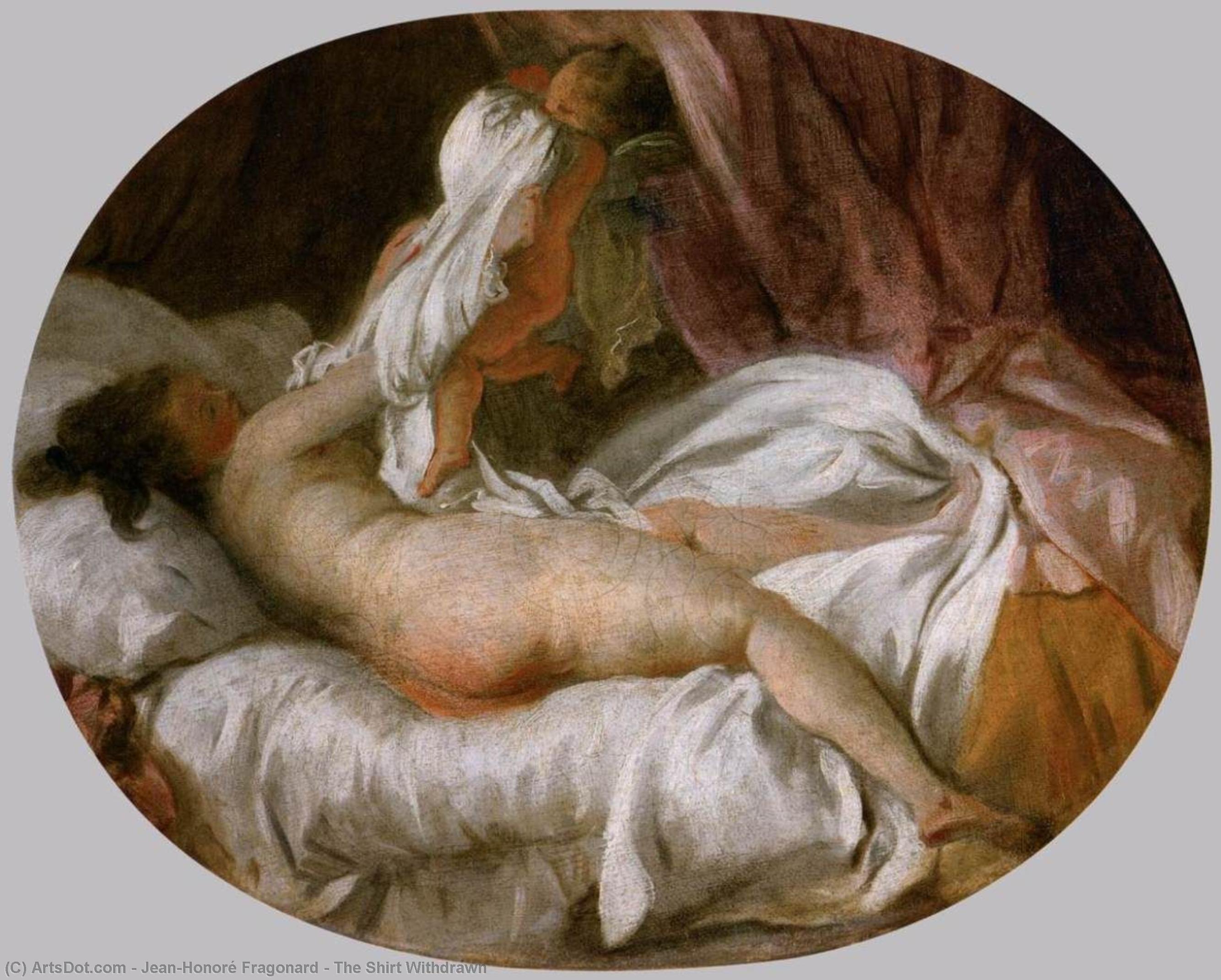 WikiOO.org - Encyclopedia of Fine Arts - Maľba, Artwork Jean-Honoré Fragonard - The Shirt Withdrawn