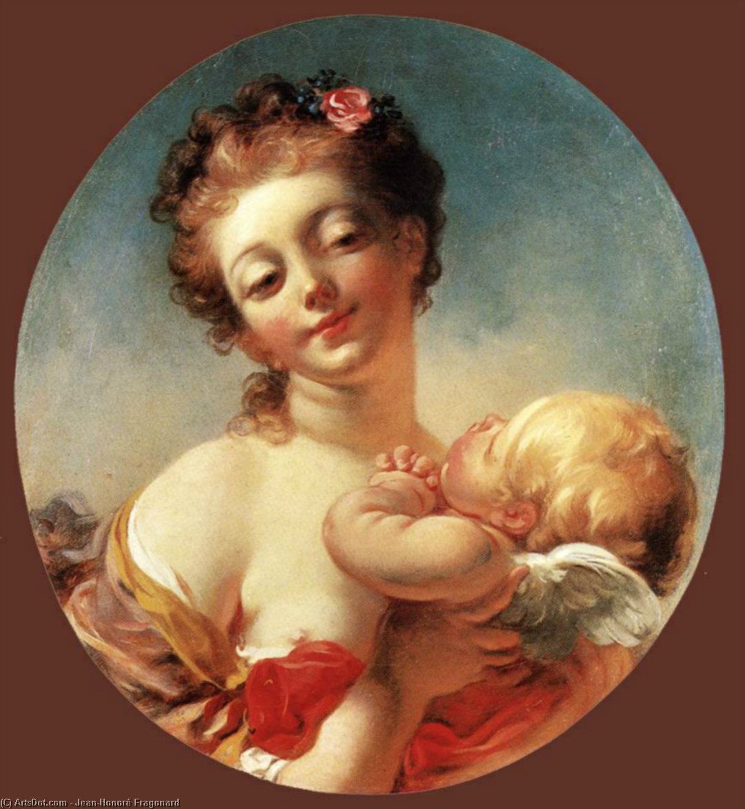 Wikioo.org - The Encyclopedia of Fine Arts - Painting, Artwork by Jean-Honoré Fragonard - Venus and Cupid