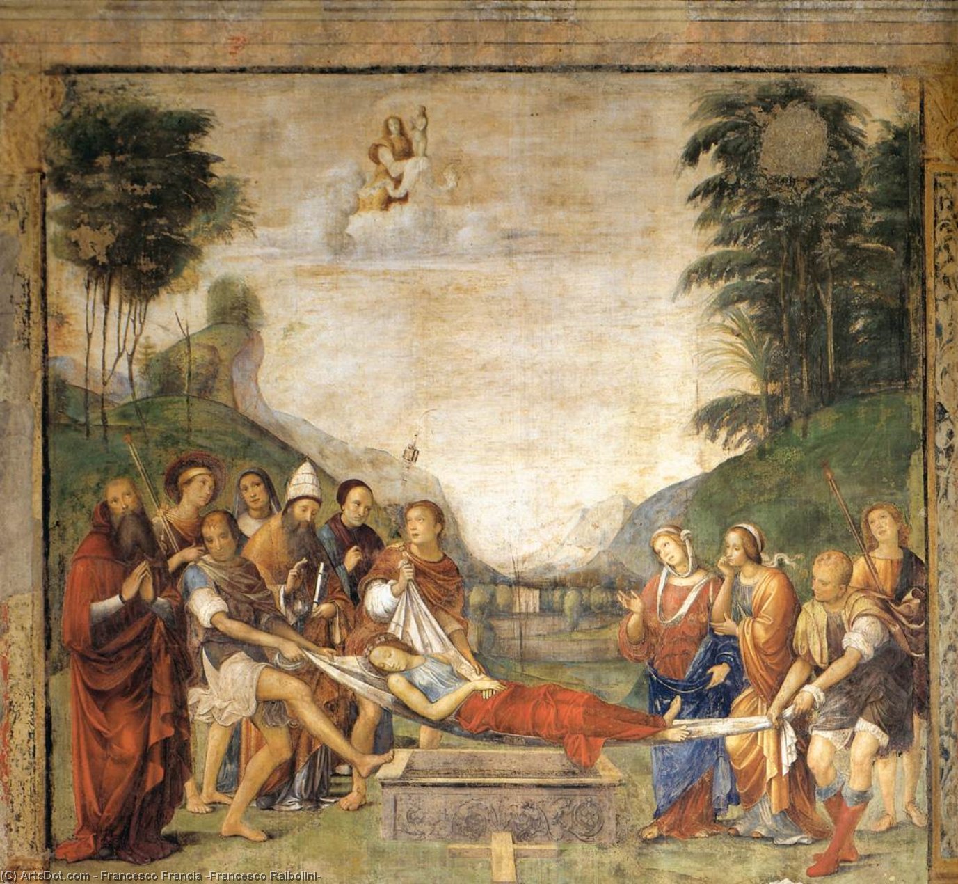 WikiOO.org - 백과 사전 - 회화, 삽화 Francesco Francia (Francesco Raibolini) - Legend of Sts Cecilia and Valerian, Scene 10