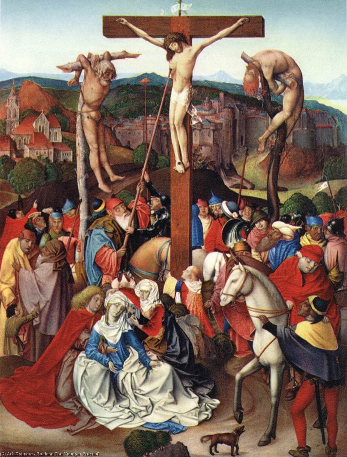 WikiOO.org - Enciclopédia das Belas Artes - Pintura, Arte por Rueland The Younger Frueauf - Crucifixion