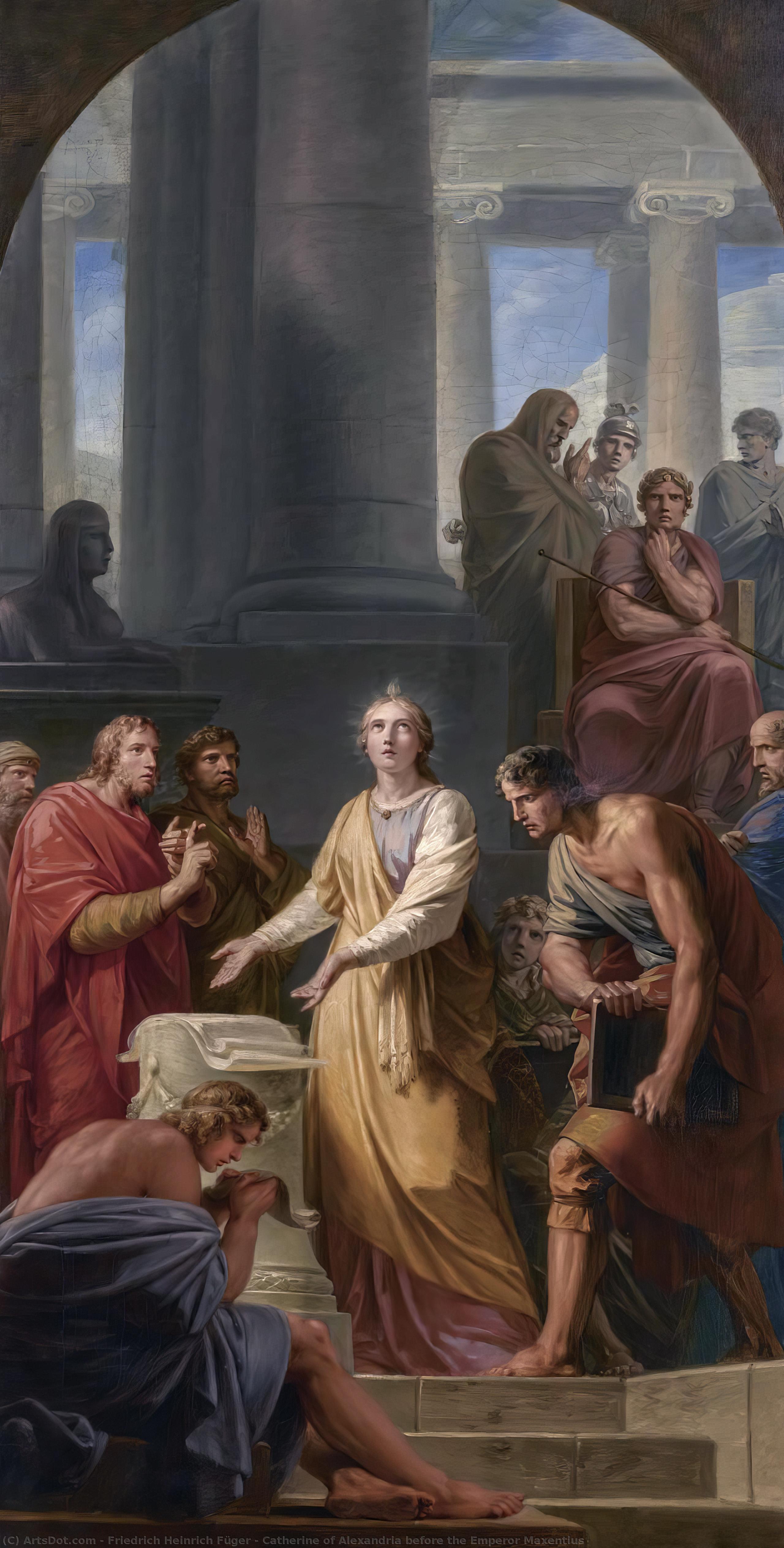 WikiOO.org - Encyclopedia of Fine Arts - Lukisan, Artwork Friedrich Heinrich Füger - Catherine of Alexandria before the Emperor Maxentius