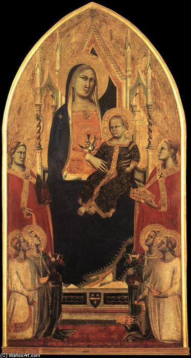 Wikioo.org – L'Enciclopedia delle Belle Arti - Pittura, Opere di Taddeo Gaddi - Madonna col Bambino in trono mediante angeli e le santi