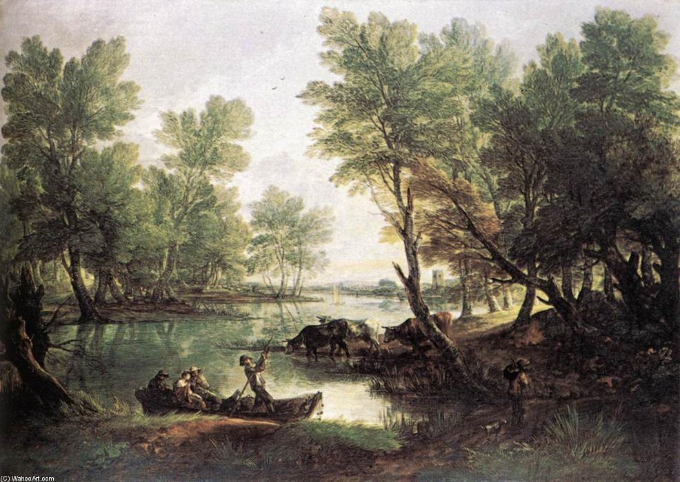 WikiOO.org - Εγκυκλοπαίδεια Καλών Τεχνών - Ζωγραφική, έργα τέχνης Thomas Gainsborough - River Landscape