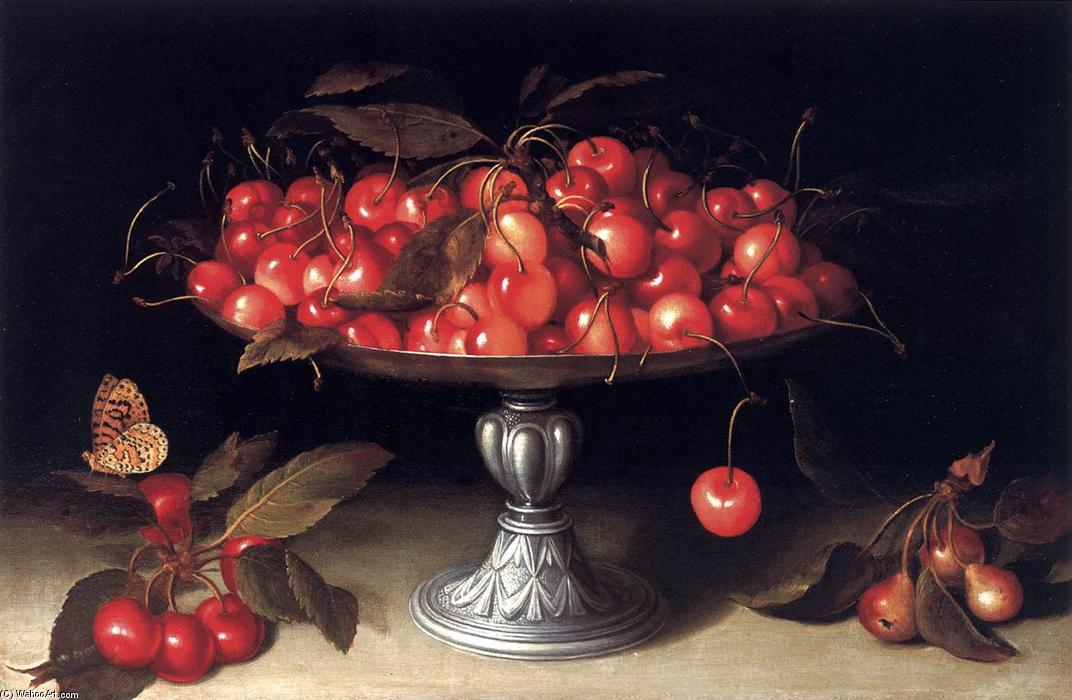 Wikioo.org - The Encyclopedia of Fine Arts - Painting, Artwork by Fede Galizia - Cherries in a Silver Compote