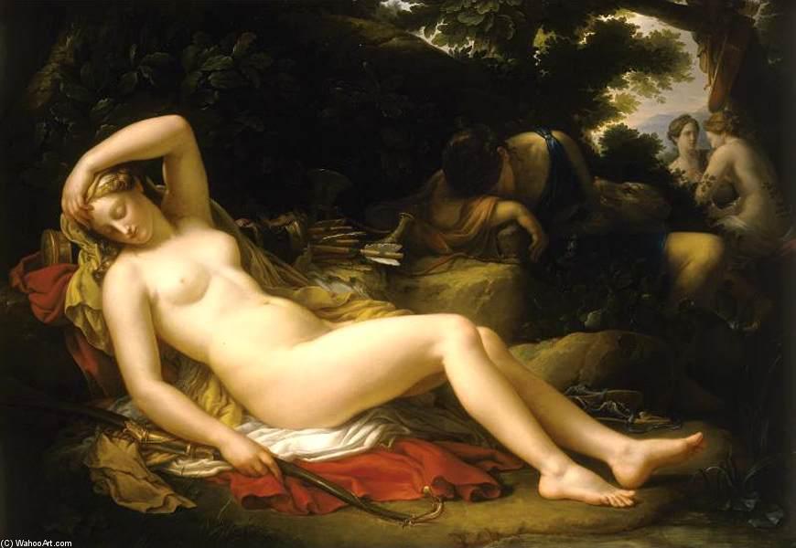Wikioo.org – La Enciclopedia de las Bellas Artes - Pintura, Obras de arte de Etienne Barthélemy Garnier - Diana y sus ninfas