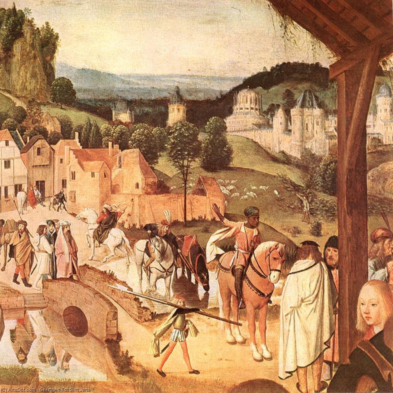 WikiOO.org - Enciklopedija likovnih umjetnosti - Slikarstvo, umjetnička djela Geertgen Tot Sint Jans - Adoration of the Magi (detail)