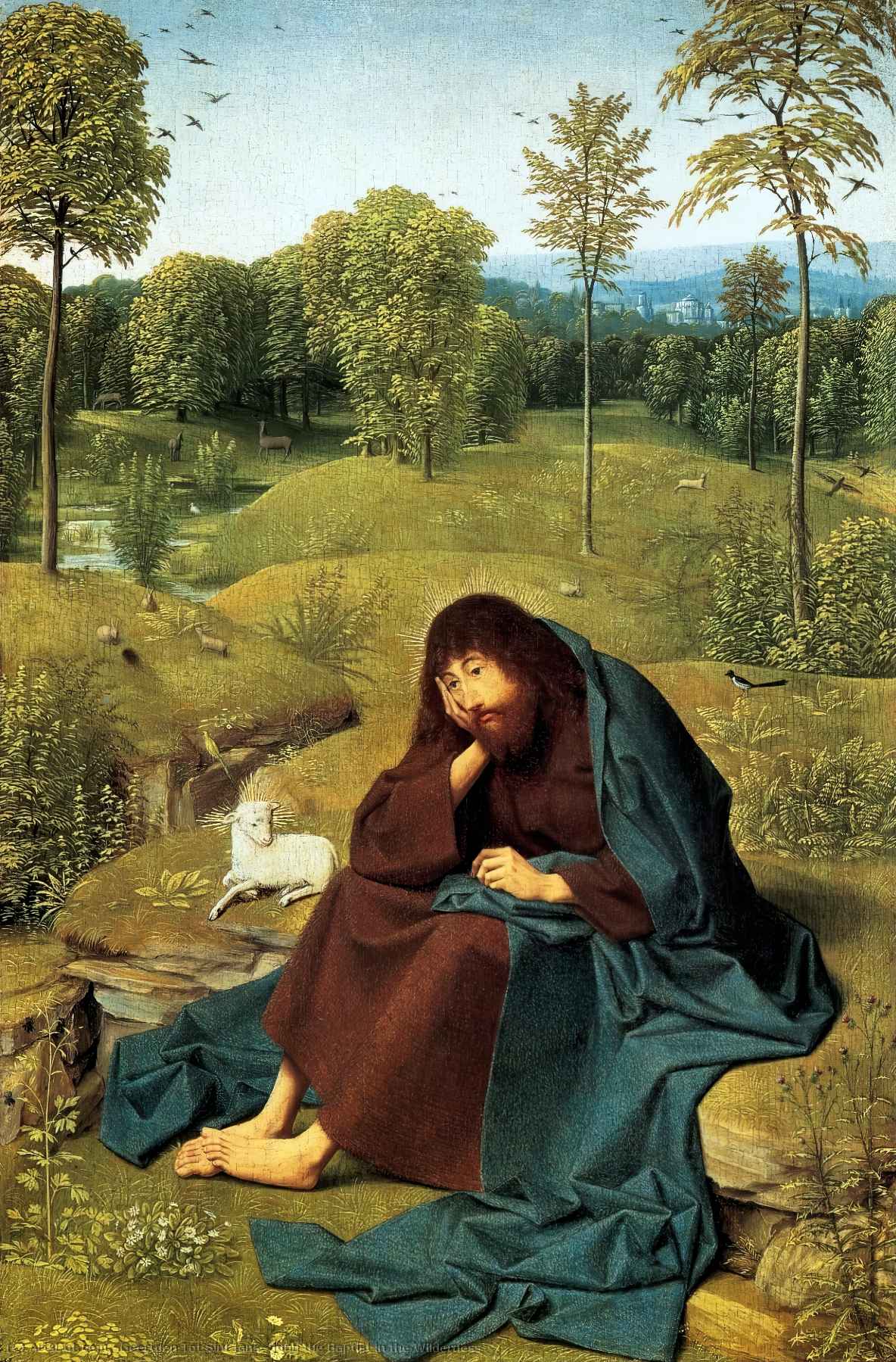 WikiOO.org - Encyclopedia of Fine Arts - Festés, Grafika Geertgen Tot Sint Jans - John the Baptist in the Wilderness