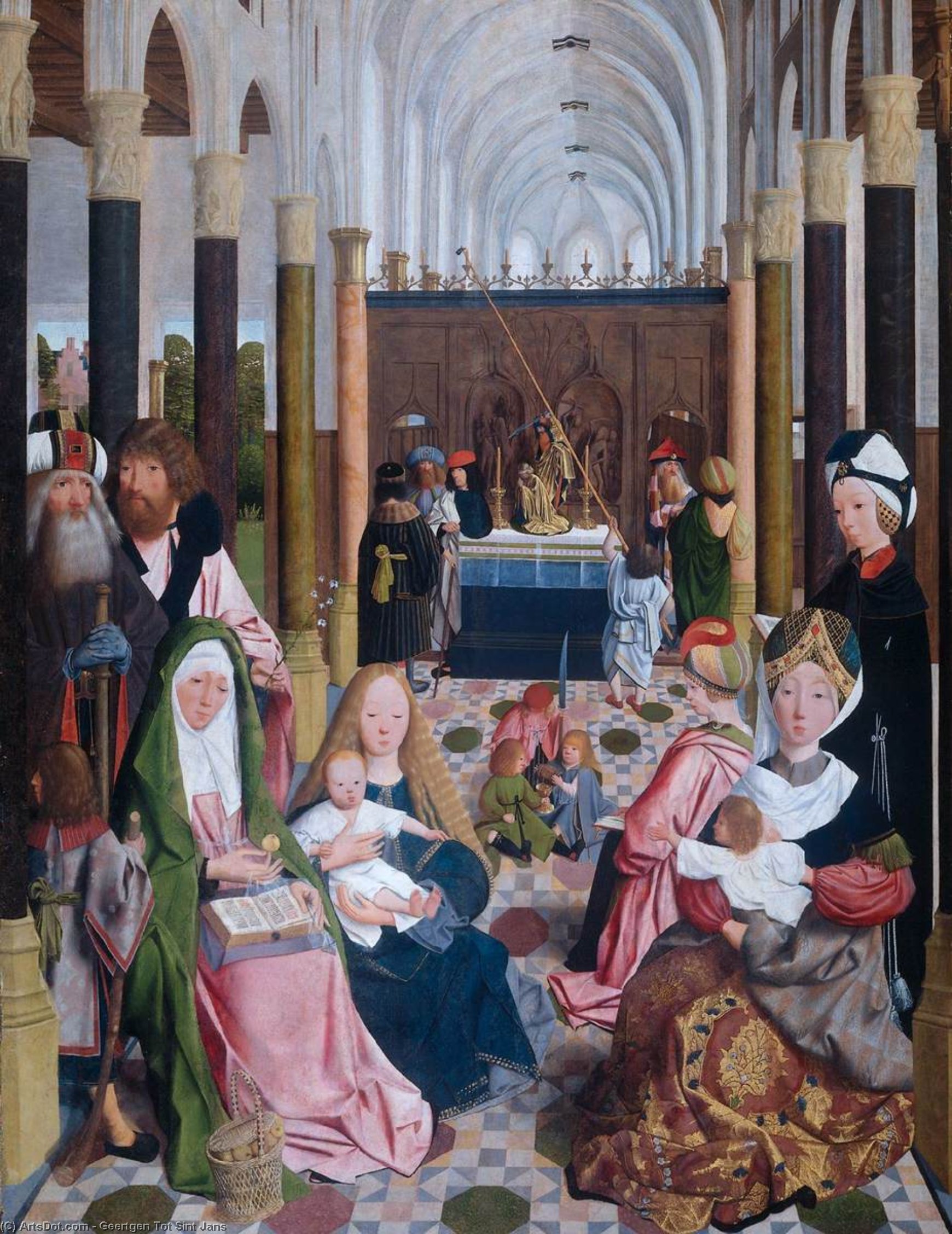 WikiOO.org – 美術百科全書 - 繪畫，作品 Geertgen Tot Sint Jans -  神圣的 亲属