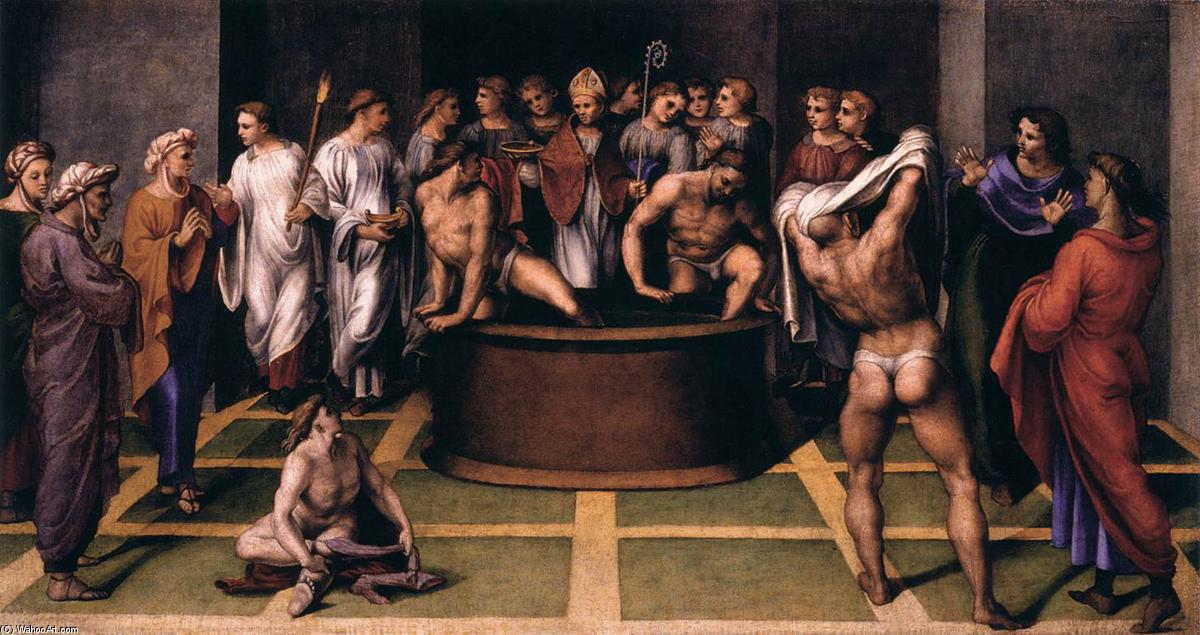 Wikioo.org – L'Enciclopedia delle Belle Arti - Pittura, Opere di Girolamo Genga - Sant Agostino battezza i Cathechumens