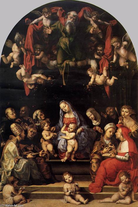 WikiOO.org - Enciclopédia das Belas Artes - Pintura, Arte por Girolamo Genga - Virgin and Child with Saints