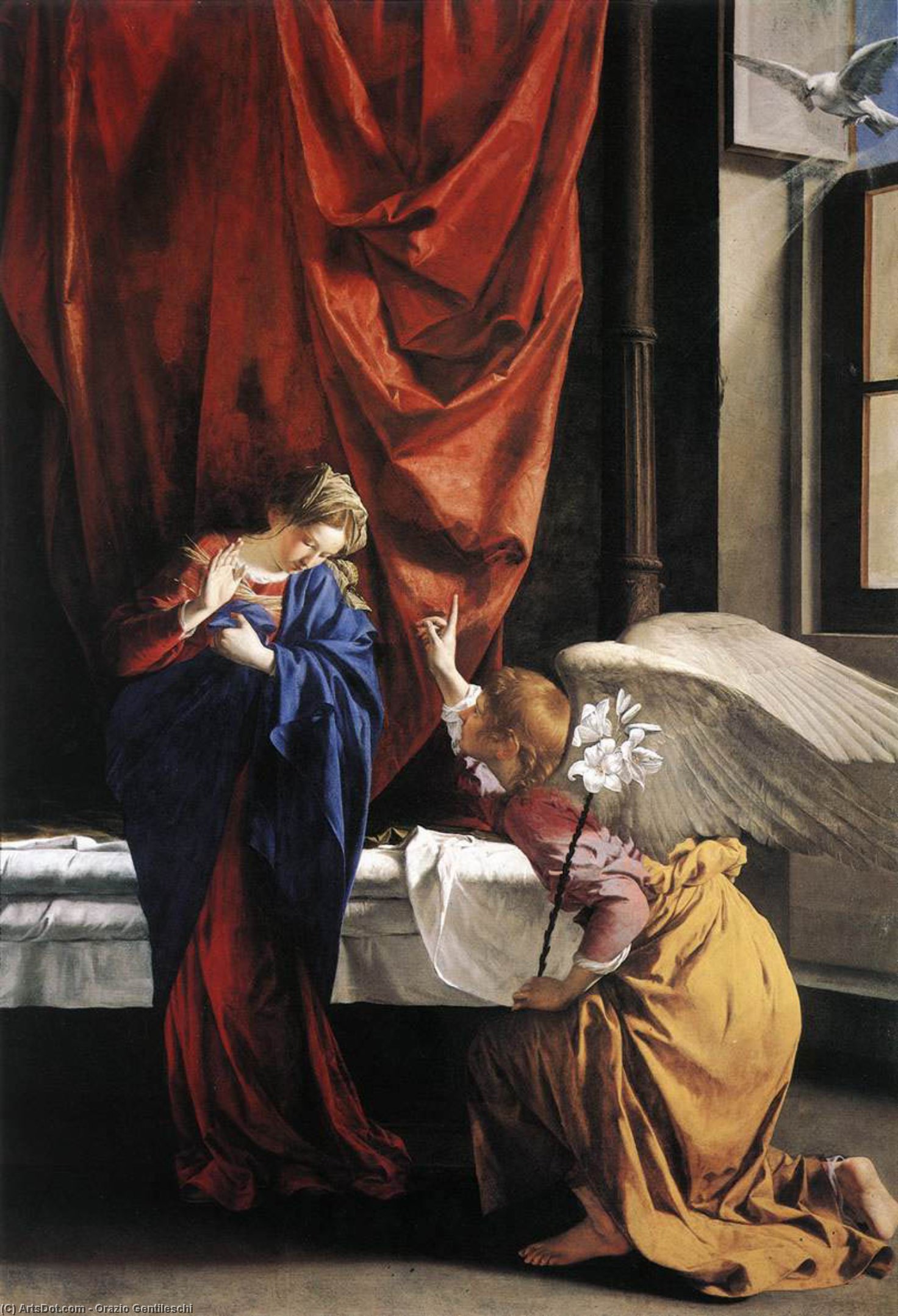 Wikioo.org - The Encyclopedia of Fine Arts - Painting, Artwork by Orazio Gentileschi - Annunciation