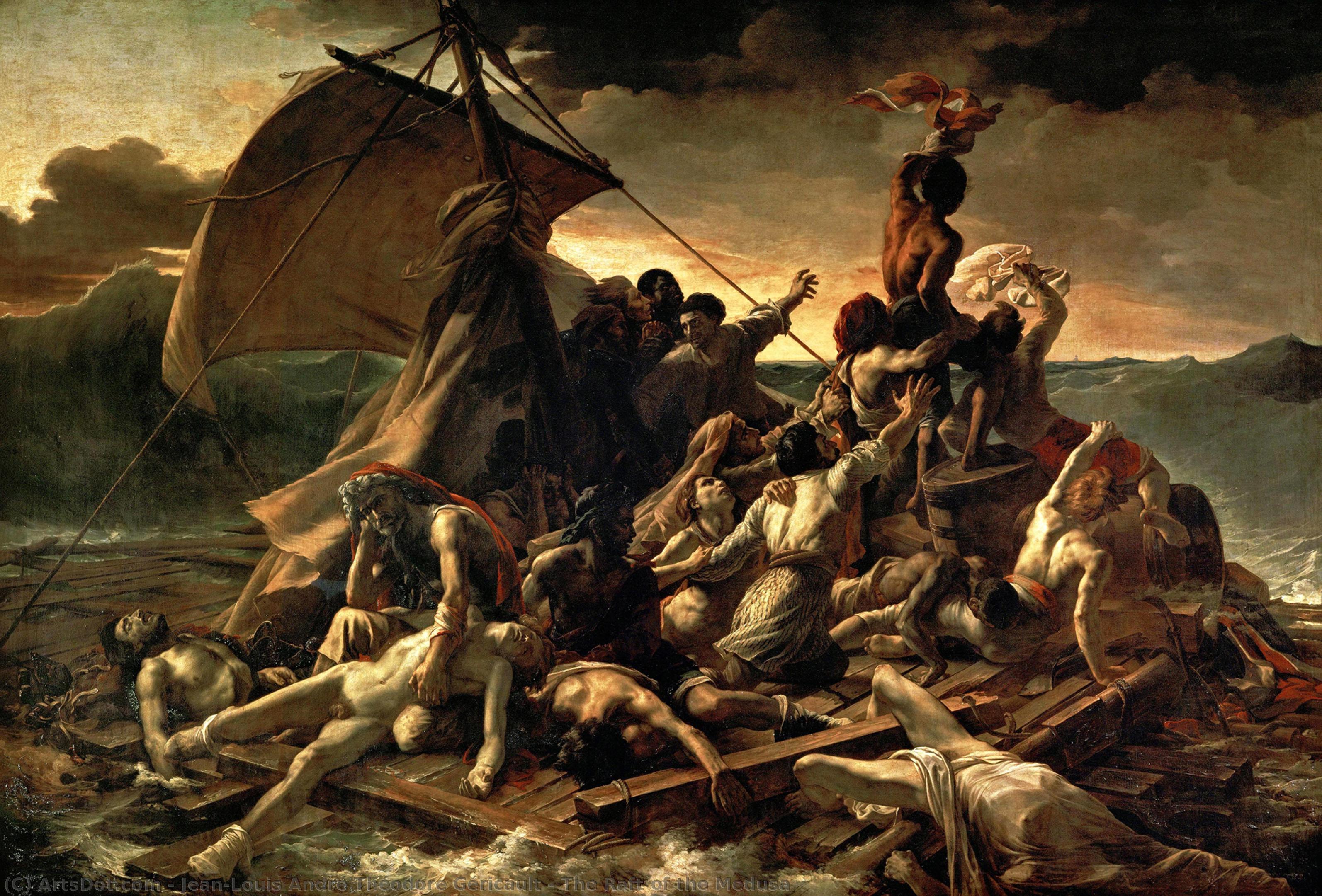 Wikioo.org - The Encyclopedia of Fine Arts - Painting, Artwork by Jean-Louis André Théodore Géricault - The Raft of the Medusa