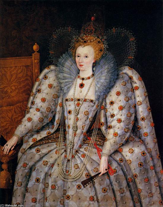 Wikioo.org - The Encyclopedia of Fine Arts - Painting, Artwork by Marcus The Younger Gheeraerts - Portrait of Queen Elisabeth I