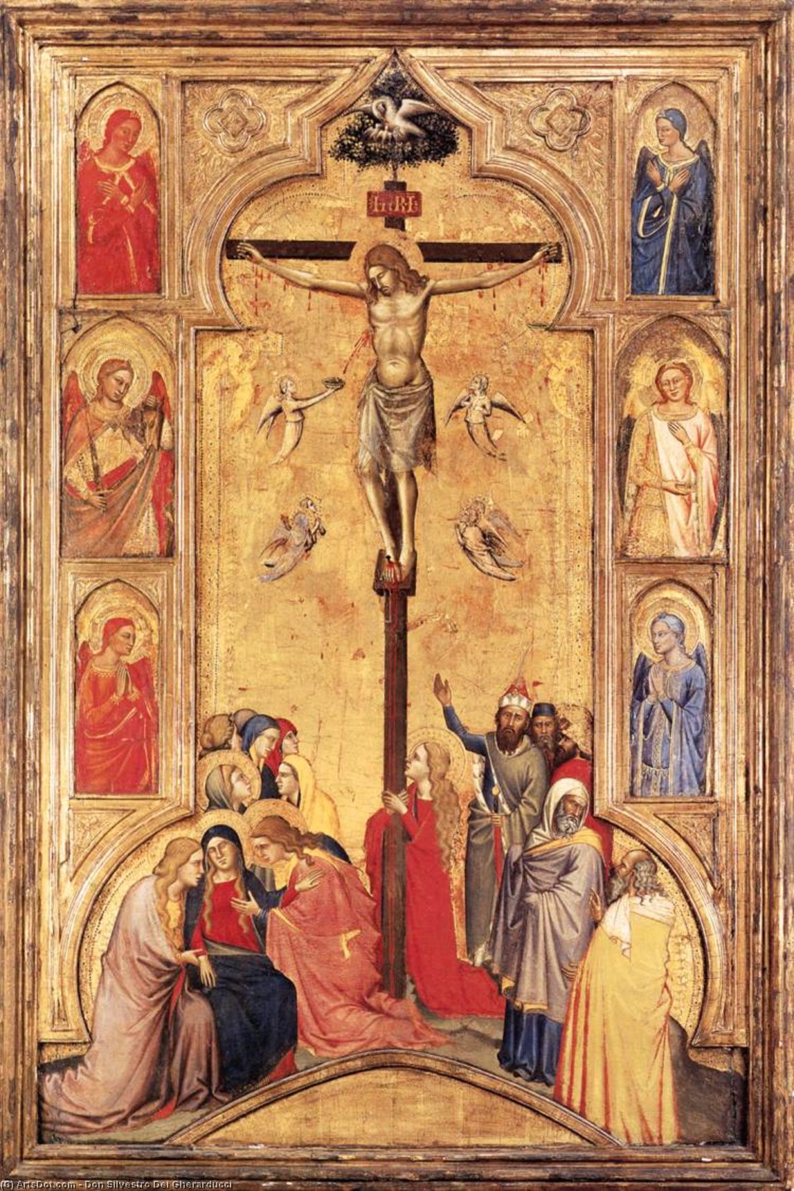 Wikioo.org - The Encyclopedia of Fine Arts - Painting, Artwork by Don Silvestro Dei Gherarducci - The Crucifixion