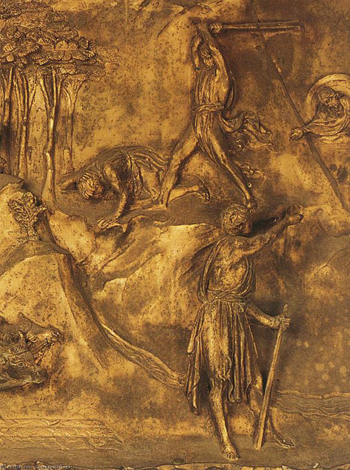 WikiOO.org - אנציקלופדיה לאמנויות יפות - ציור, יצירות אמנות Lorenzo Ghiberti - Cain and Abel (detail)