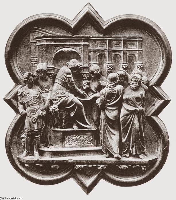 Wikioo.org - Die Enzyklopädie bildender Kunst - Malerei, Kunstwerk von Lorenzo Ghiberti - Pilatus wäscht sich die Hände