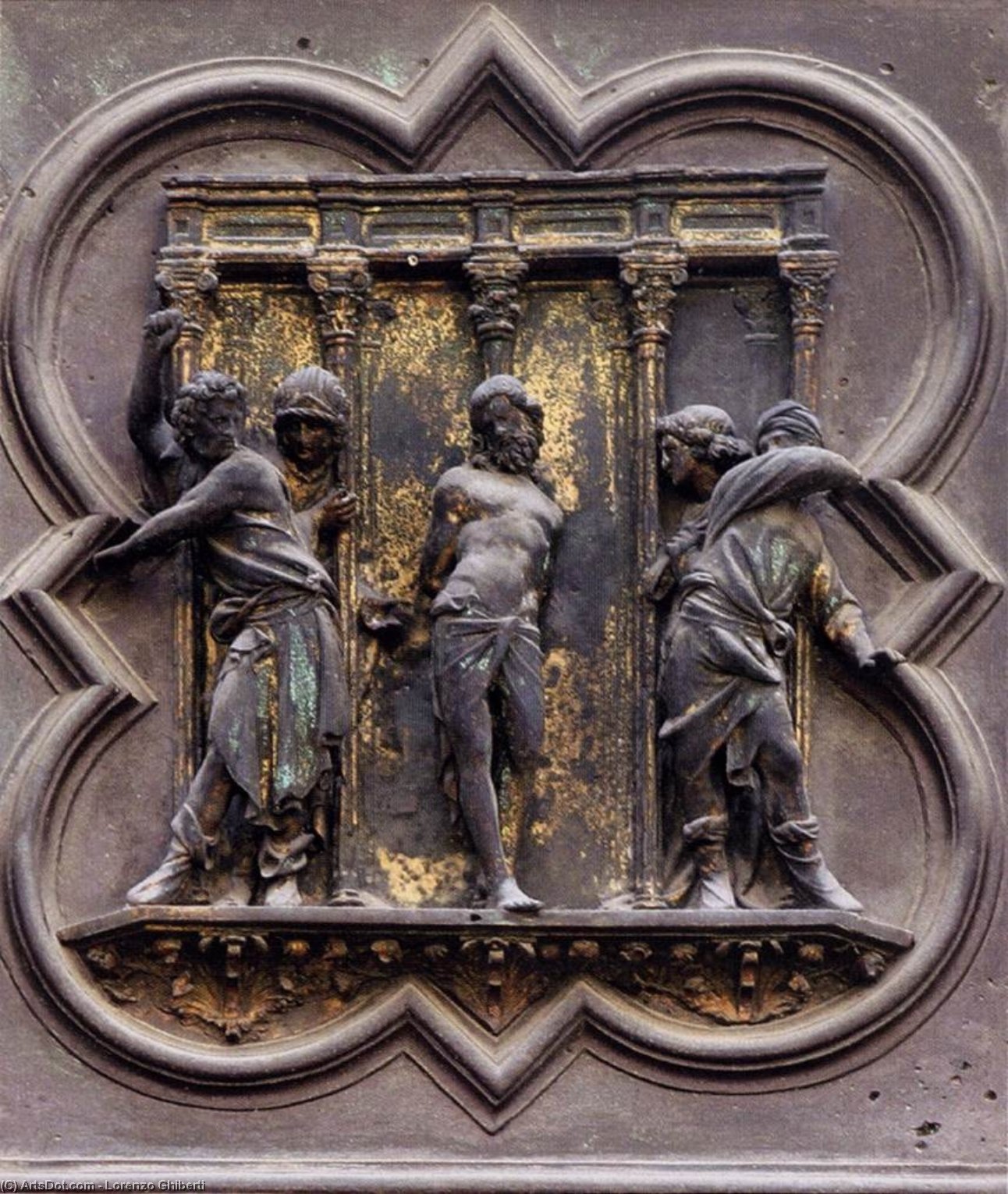 WikiOO.org - אנציקלופדיה לאמנויות יפות - ציור, יצירות אמנות Lorenzo Ghiberti - The Flagellation