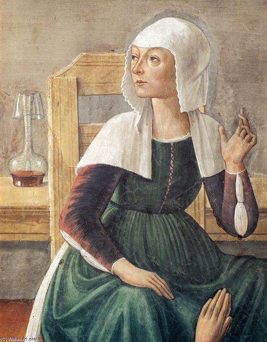 Wikioo.org – L'Enciclopedia delle Belle Arti - Pittura, Opere di Domenico Ghirlandaio - Annuncio della morte di S. Fina (particolare)