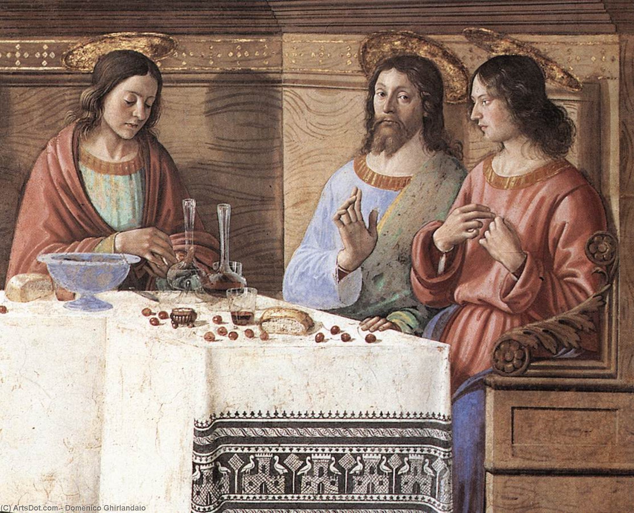 Wikioo.org – L'Enciclopedia delle Belle Arti - Pittura, Opere di Domenico Ghirlandaio - L Ultima Cena particolare  12