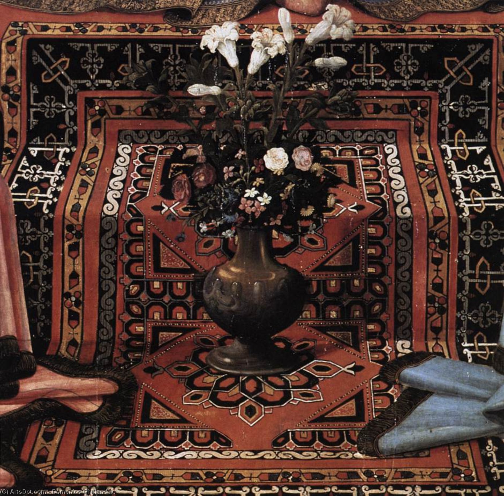 Wikioo.org - The Encyclopedia of Fine Arts - Painting, Artwork by Domenico Ghirlandaio - Madonna and Child Enthroned with Saints (detail)