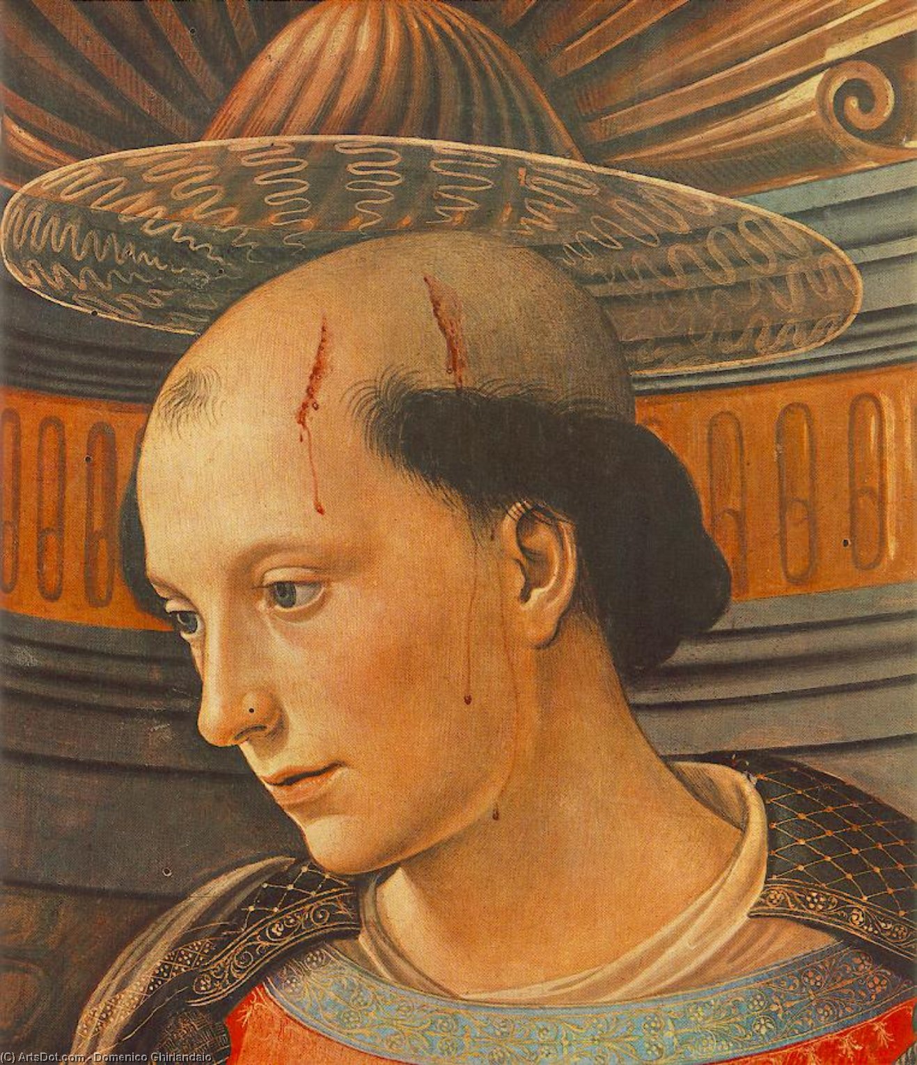 Wikioo.org – L'Enciclopedia delle Belle Arti - Pittura, Opere di Domenico Ghirlandaio - santo stefano particolare