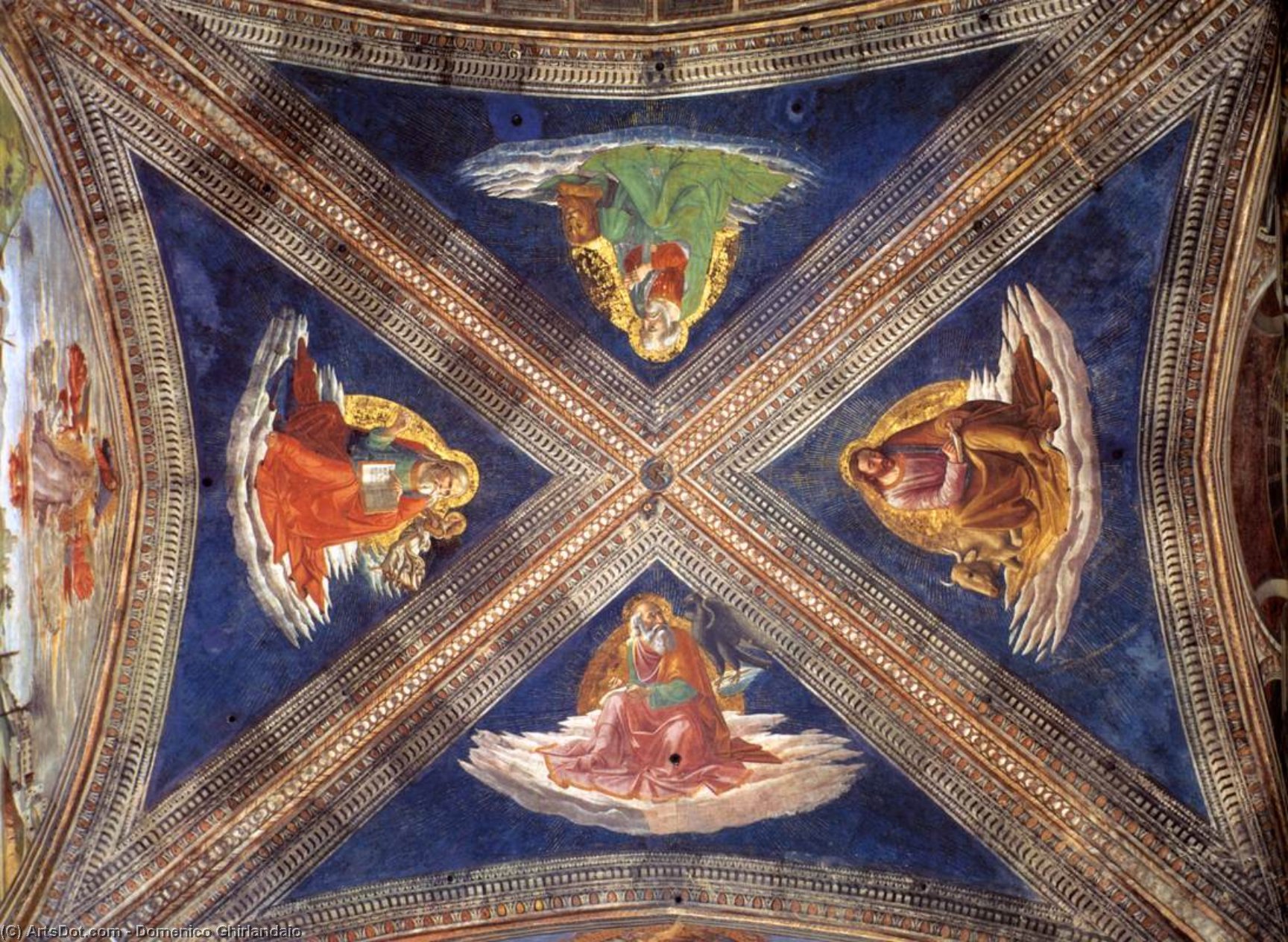 Wikioo.org - The Encyclopedia of Fine Arts - Painting, Artwork by Domenico Ghirlandaio - Vaulting of the Tornabuoni Chapel
