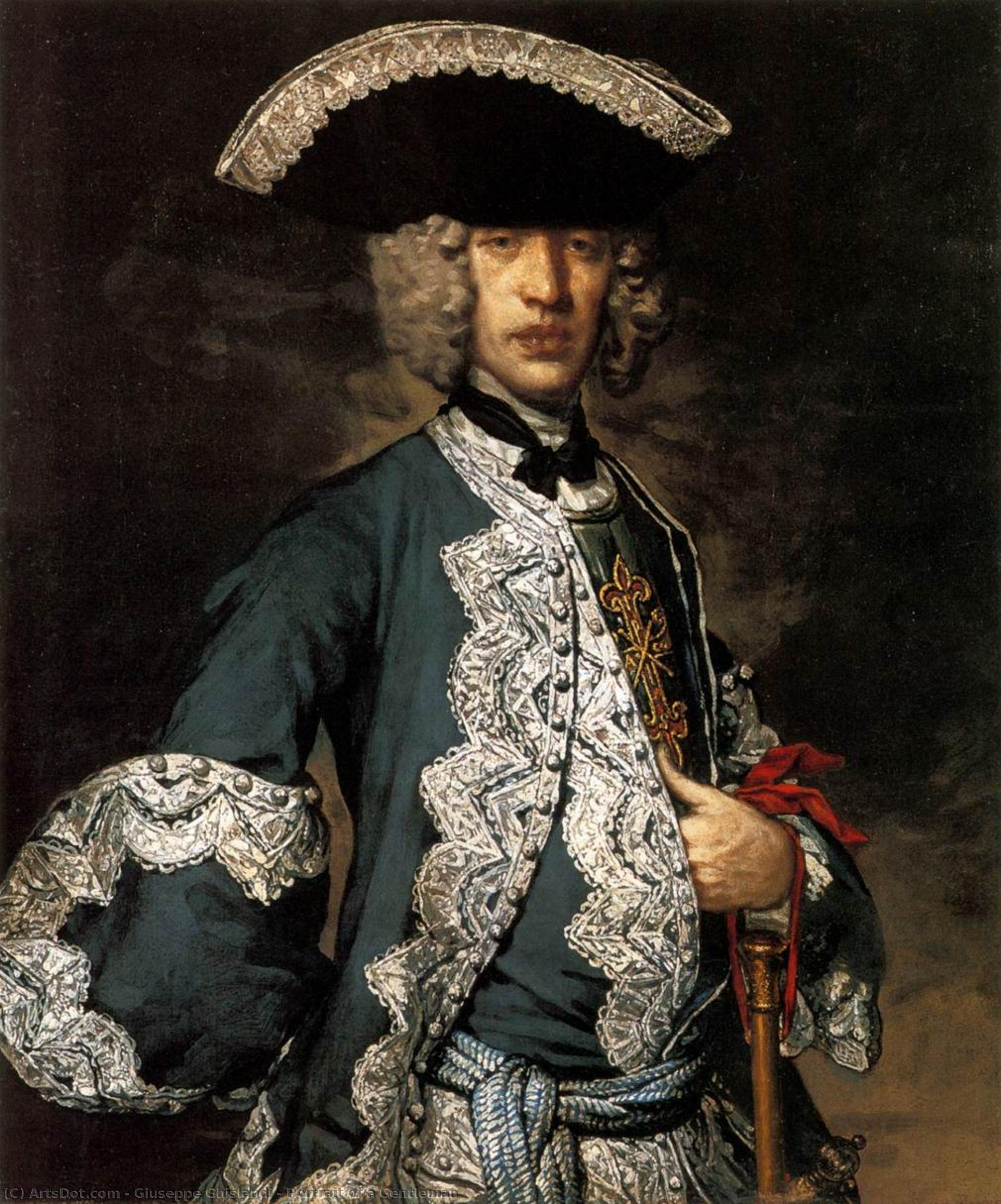 WikiOO.org - Enciklopedija dailės - Tapyba, meno kuriniai Giuseppe Ghislandi - Portrait of a Gentleman