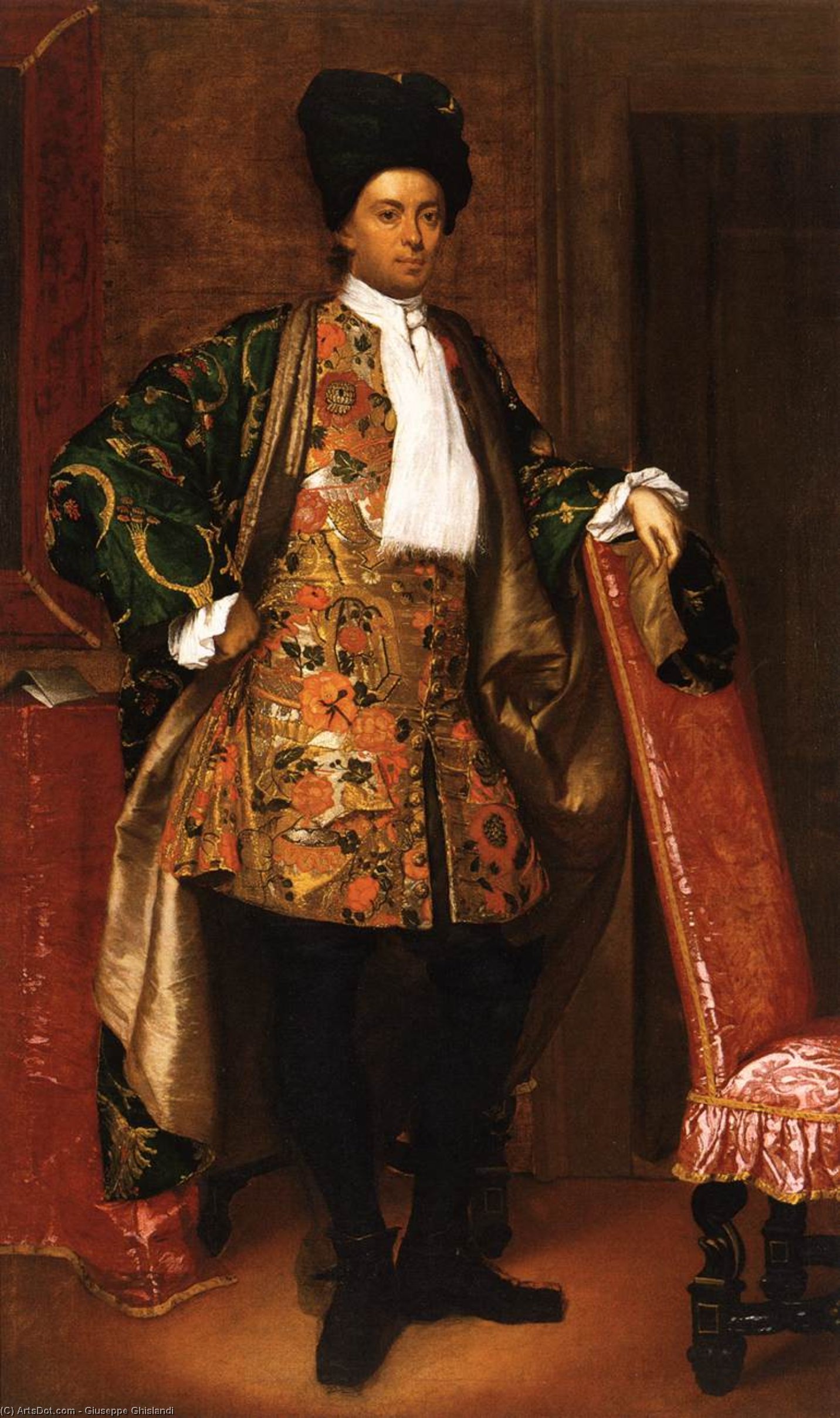 WikiOO.org - אנציקלופדיה לאמנויות יפות - ציור, יצירות אמנות Giuseppe Ghislandi - Portrait of Count Giovanni Battista Vailetti