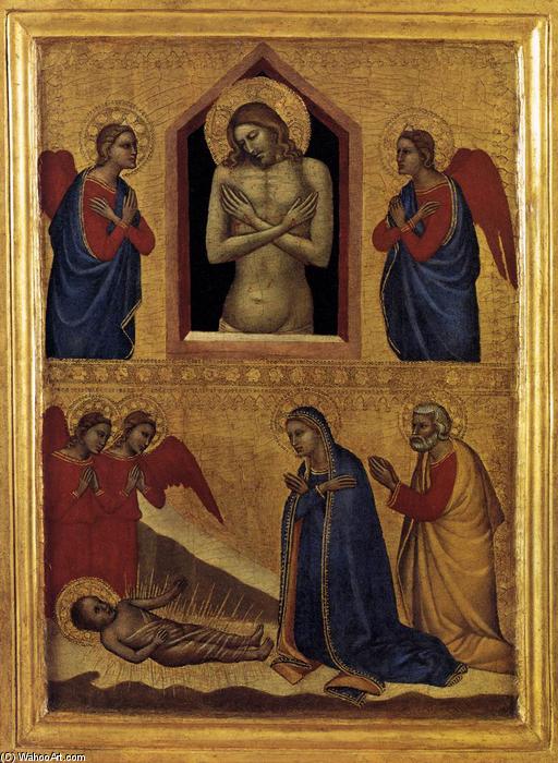 Wikioo.org - The Encyclopedia of Fine Arts - Painting, Artwork by Francescuccio Ghissi - The Dead Christ and the Adoration of the Infant Jesus