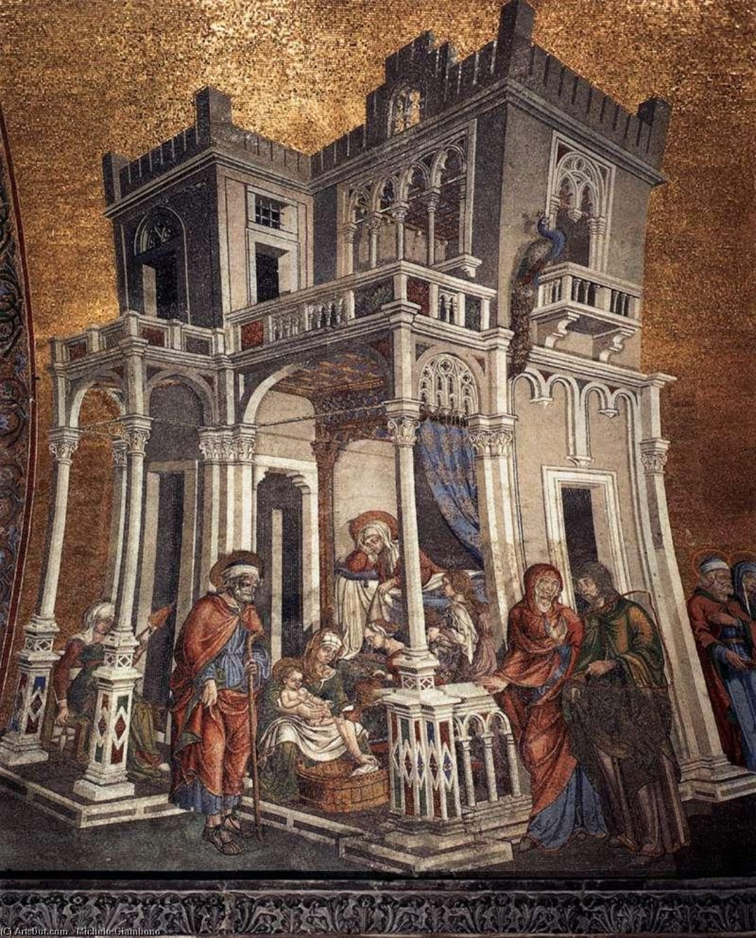 Wikioo.org - Encyklopedia Sztuk Pięknych - Malarstwo, Grafika Michele Giambono - Birth of the Virgin