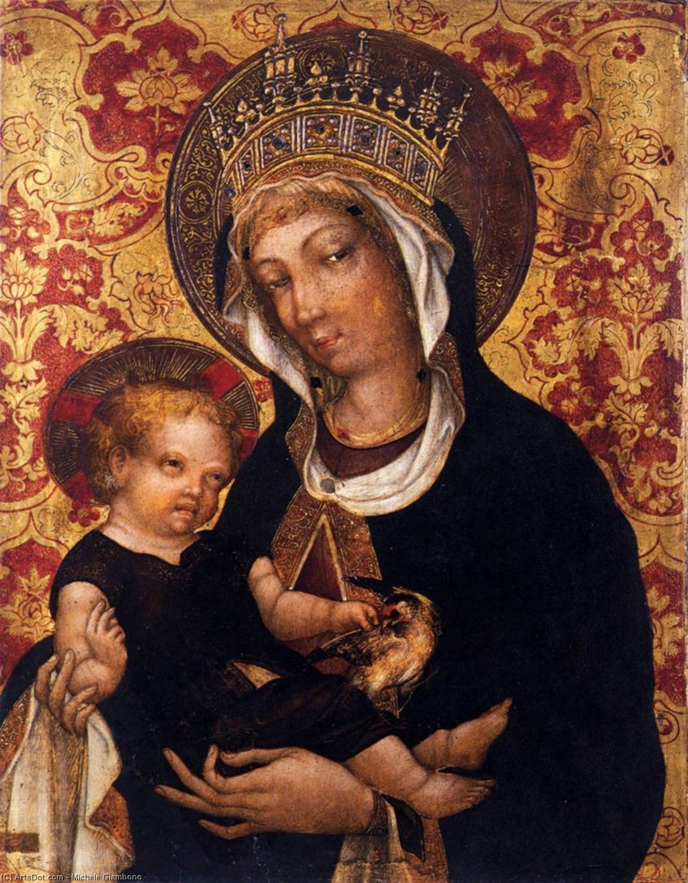 Wikioo.org - The Encyclopedia of Fine Arts - Painting, Artwork by Michele Giambono - Virgin and Child