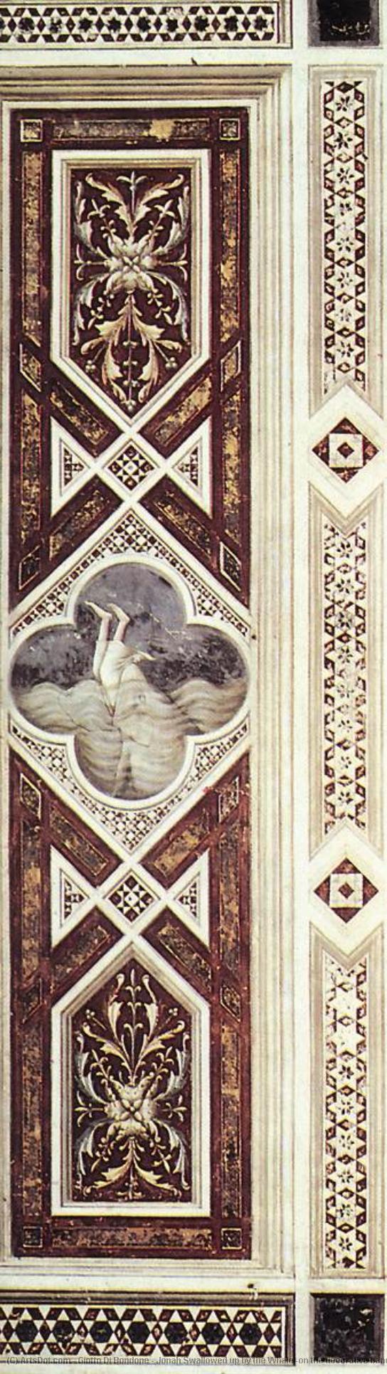 WikiOO.org - אנציקלופדיה לאמנויות יפות - ציור, יצירות אמנות Giotto Di Bondone - Jonah Swallowed up by the Whale (on the decorative band)