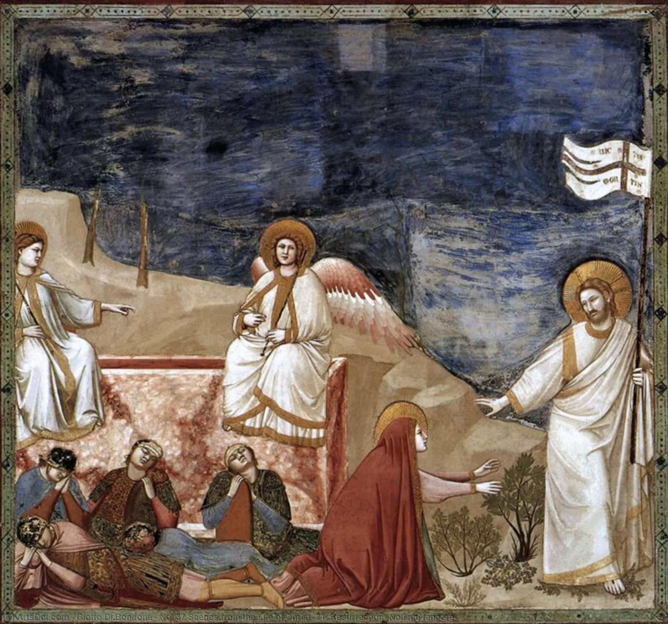 WikiOO.org – 美術百科全書 - 繪畫，作品 Giotto Di Bondone -  没有 . 37 从场景的 生命 基督 : 21 . 耶稣复活 ( 诺利我tangere )