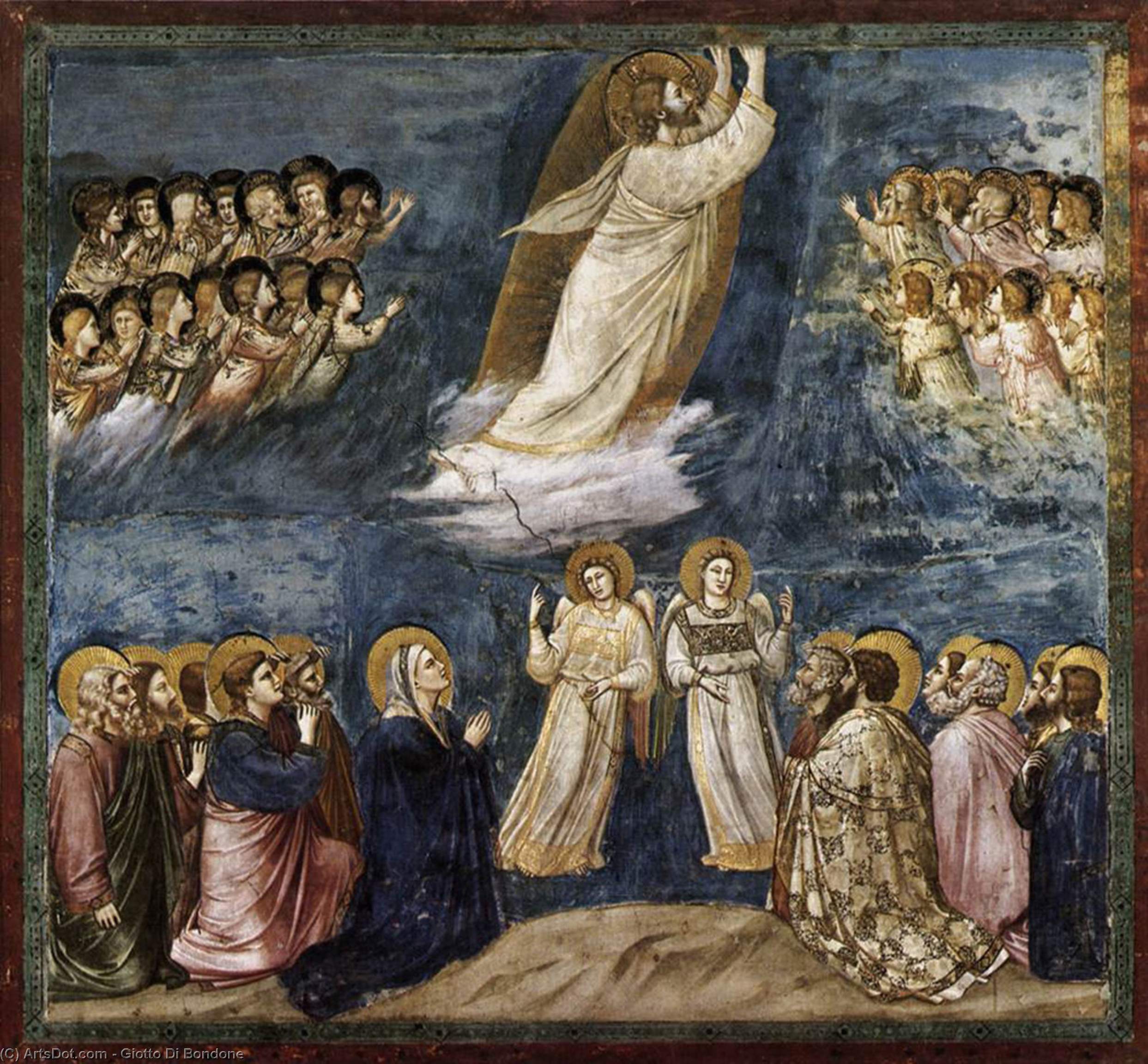Wikioo.org – L'Encyclopédie des Beaux Arts - Peinture, Oeuvre de Giotto Di Bondone - Pas . 38 scènes de la vie du christ : 22 . L ascension