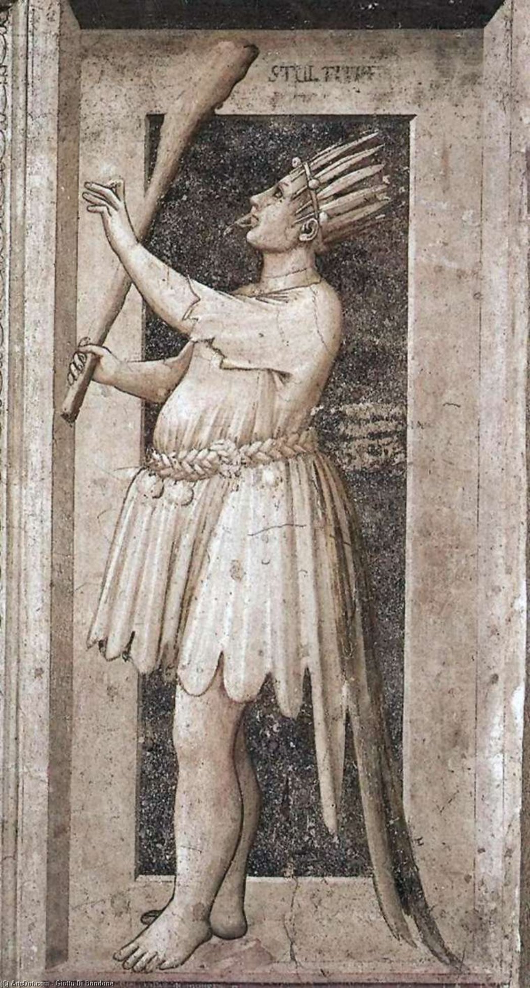 Wikioo.org - Die Enzyklopädie bildender Kunst - Malerei, Kunstwerk von Giotto Di Bondone - aber nein 53   der  sieben  Schraubstöcke  Torheit