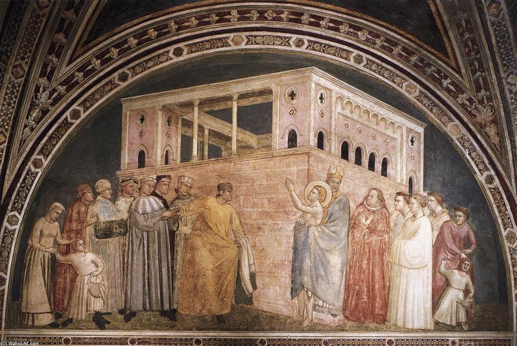Wikioo.org – L'Enciclopedia delle Belle Arti - Pittura, Opere di Giotto Di Bondone - Scene da vita di san francesco : 2 . rinuncia ai beni mondani