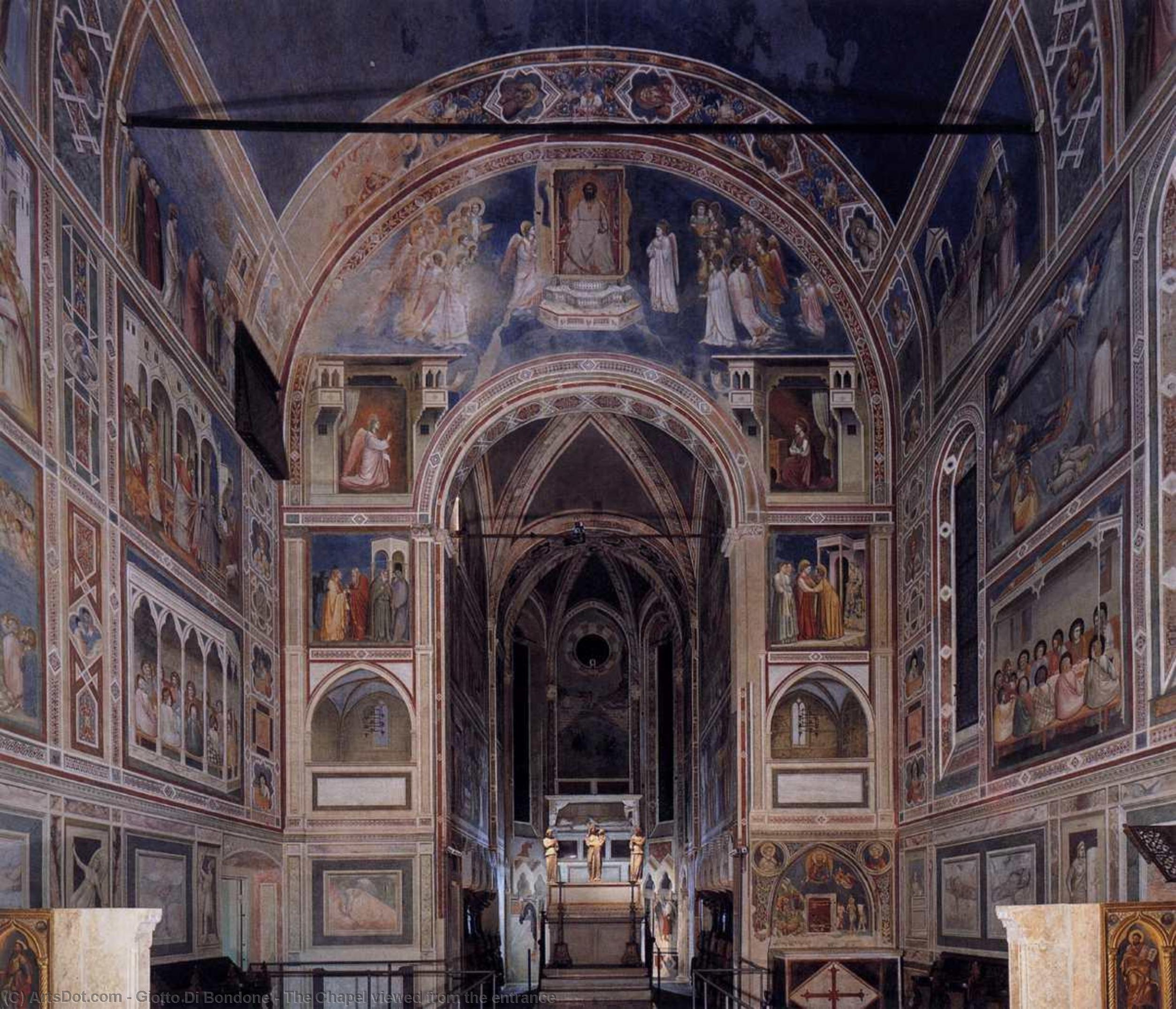 WikiOO.org – 美術百科全書 - 繪畫，作品 Giotto Di Bondone - 在教堂 查看  从  的  入口