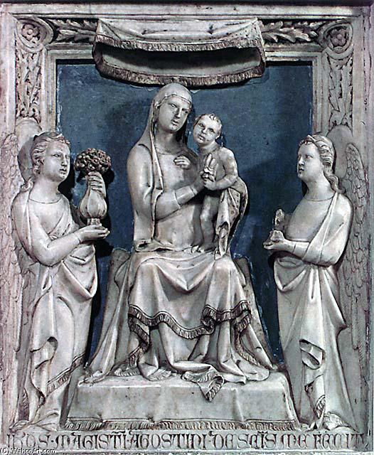 WikiOO.org - Enciklopedija dailės - Tapyba, meno kuriniai Giovanni D'agostino - Madonna with two Angels