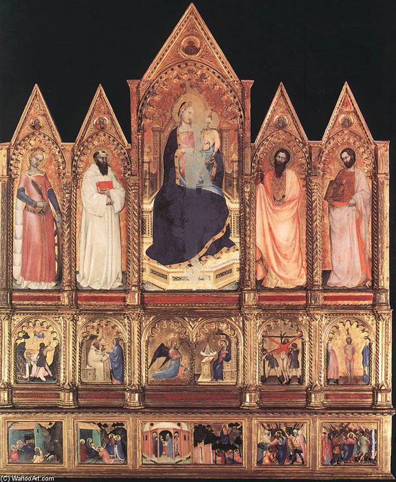 WikiOO.org - Enciklopedija dailės - Tapyba, meno kuriniai Giovanni Da Milano - Polyptych with Madonna and Saints