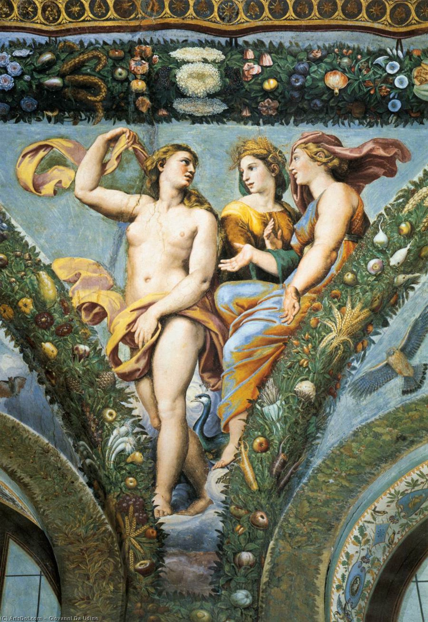 Wikioo.org - The Encyclopedia of Fine Arts - Painting, Artwork by Giovanni Da Udine - Venus, Ceres and Juno