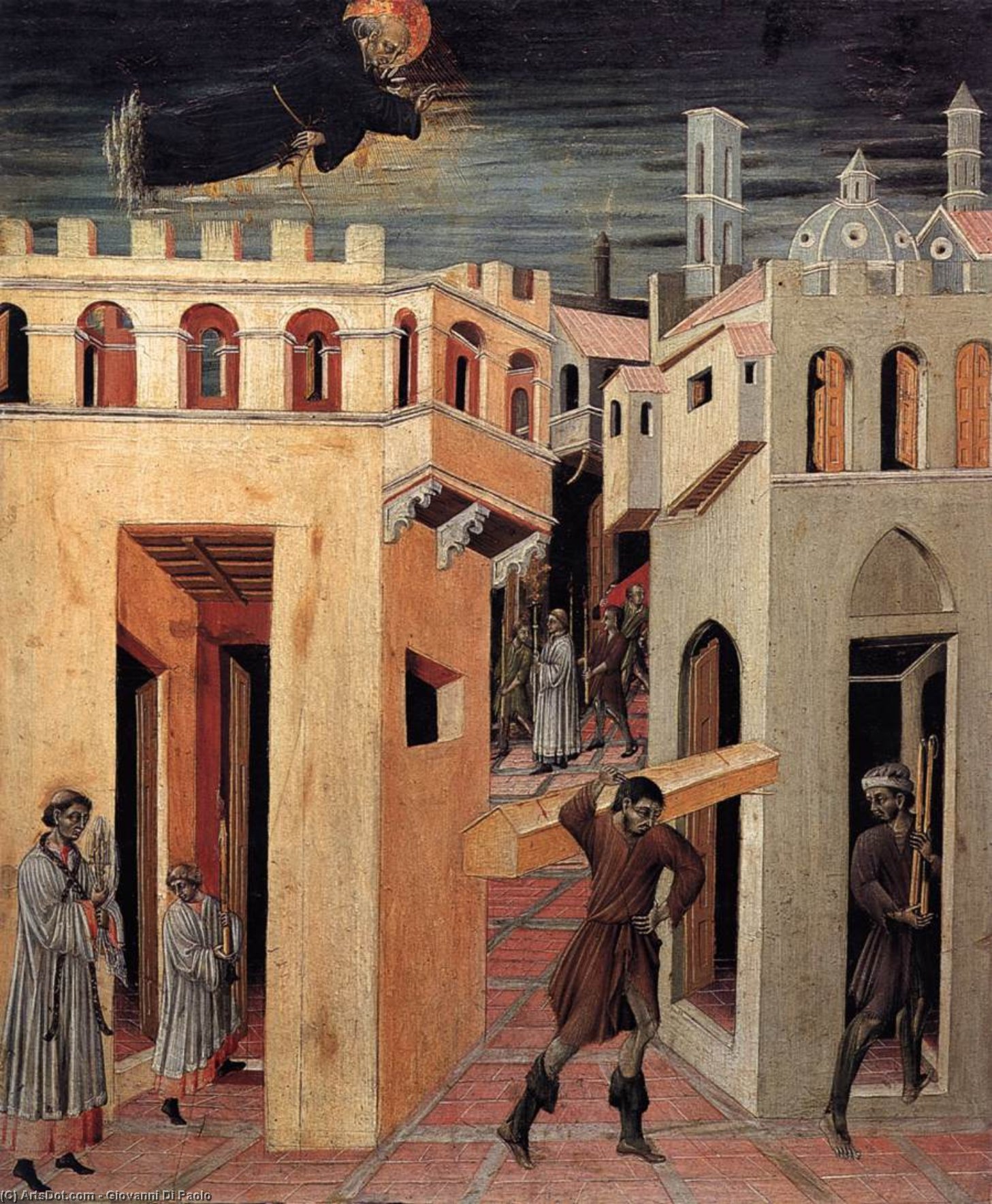 WikiOO.org – 美術百科全書 - 繪畫，作品 Giovanni Di Paolo - 一个 奇迹  通过  圣  尼古拉斯  的  托伦蒂诺