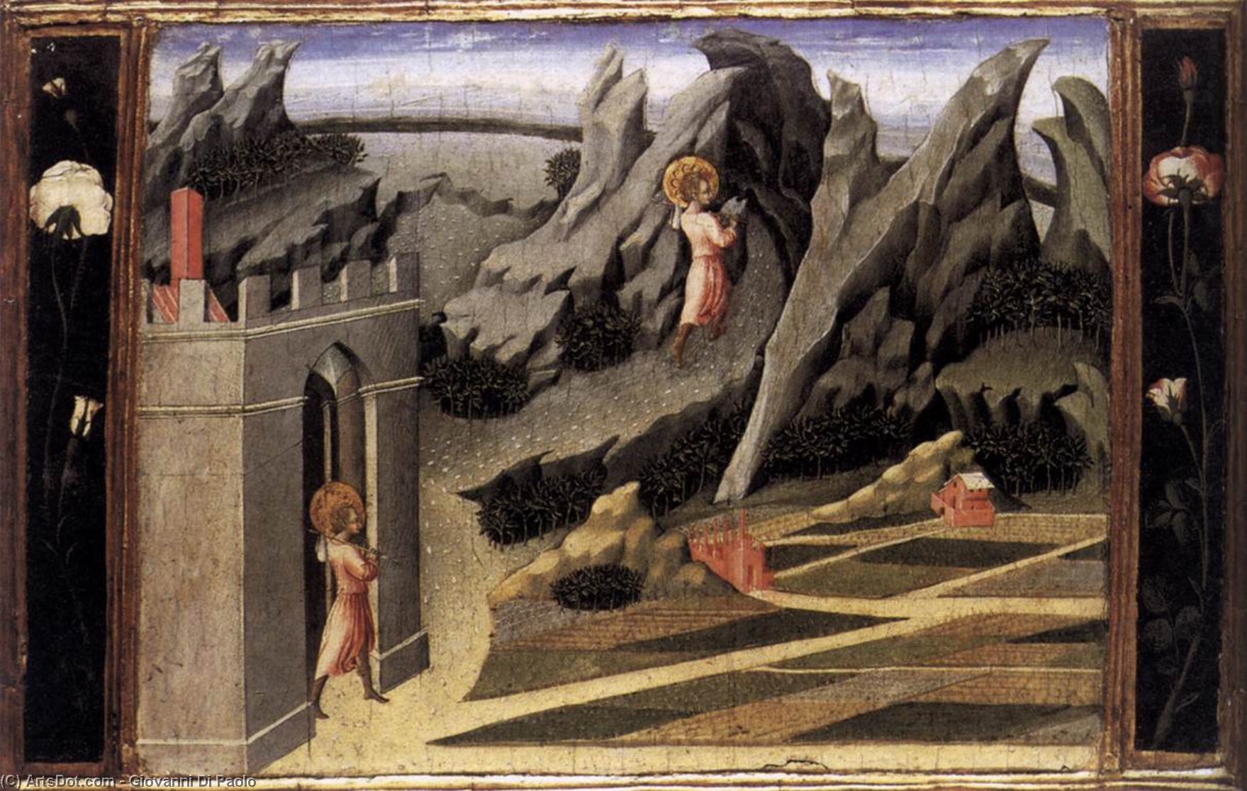 WikiOO.org – 美術百科全書 - 繪畫，作品 Giovanni Di Paolo -  st  约翰  的  浸礼者 去  成  的  荒野