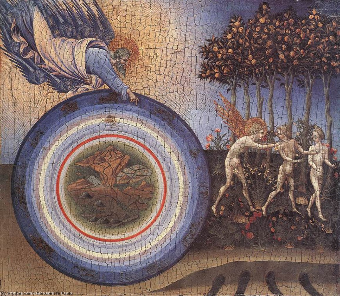 Wikioo.org - The Encyclopedia of Fine Arts - Painting, Artwork by Giovanni Di Paolo - The Creation and the Expulsion from the Paradise
