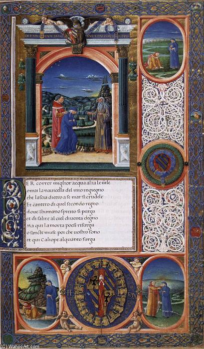WikiOO.org - Enciclopédia das Belas Artes - Pintura, Arte por Guglielmo Giraldi Magri Del - Frontispiece to Purgatory by Dante