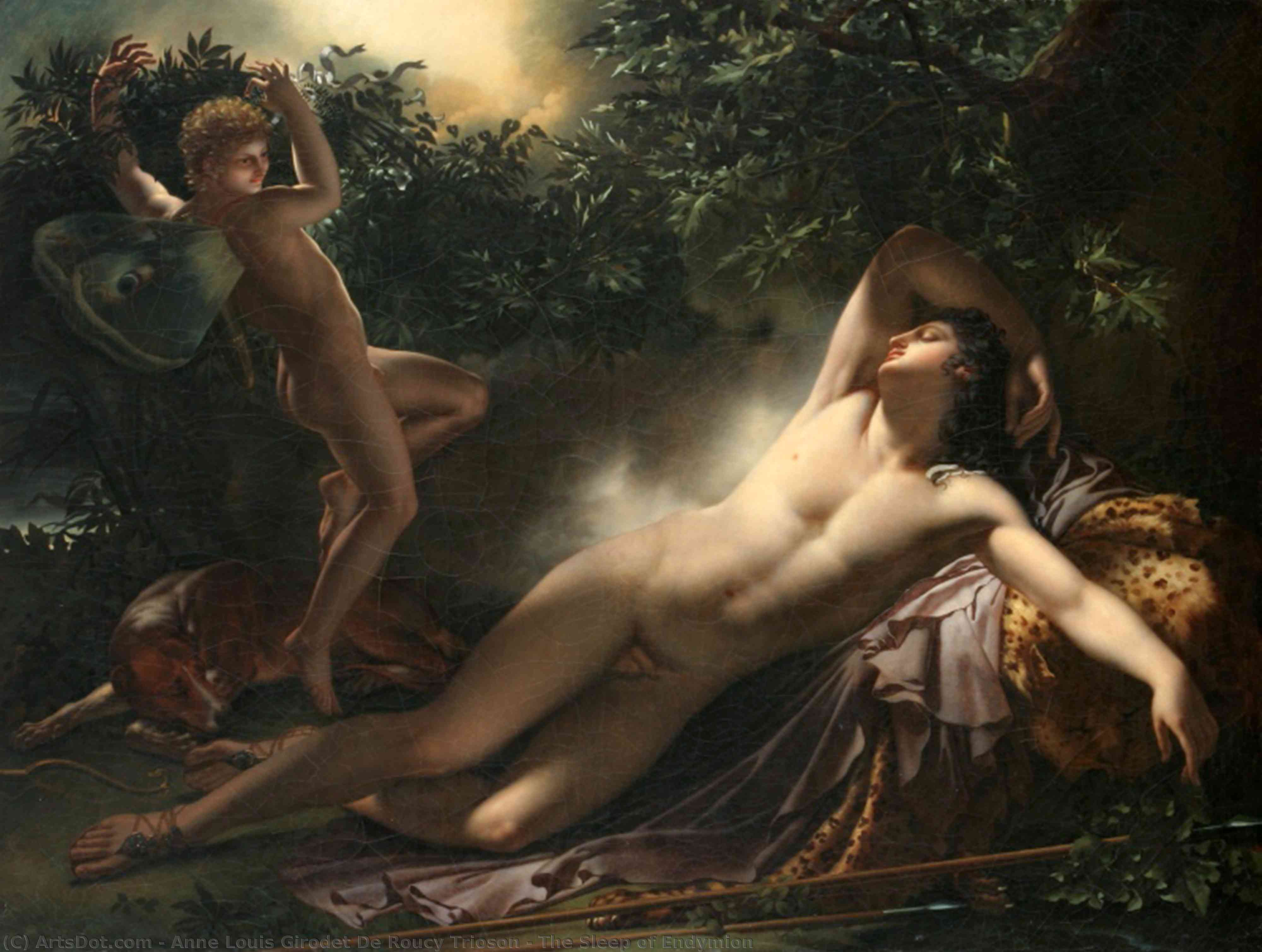 Wikioo.org - The Encyclopedia of Fine Arts - Painting, Artwork by Anne Louis Girodet De Roucy Trioson - The Sleep of Endymion