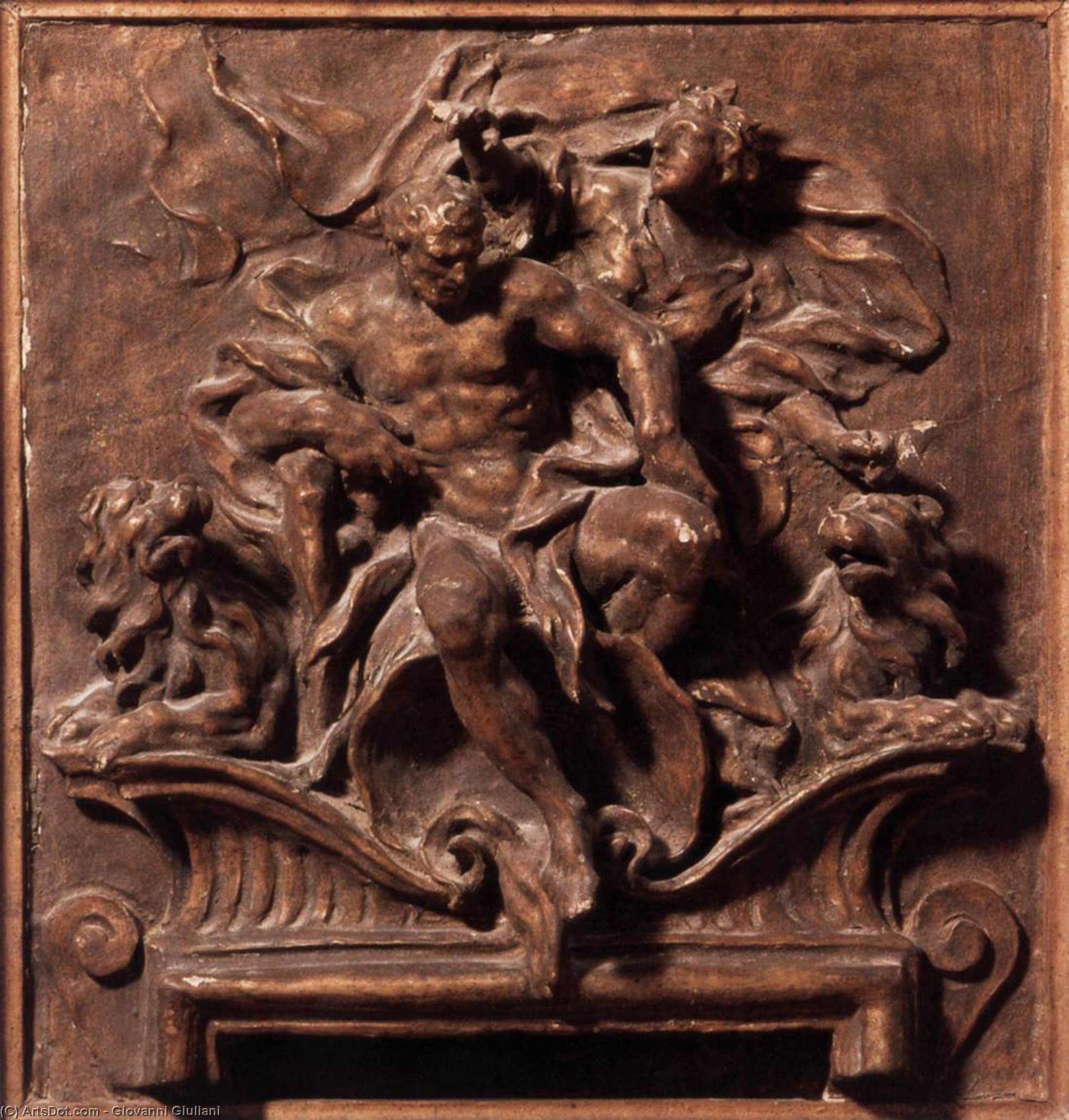 WikiOO.org - Енциклопедия за изящни изкуства - Живопис, Произведения на изкуството Giovanni Giuliani - Hercules Enthroned