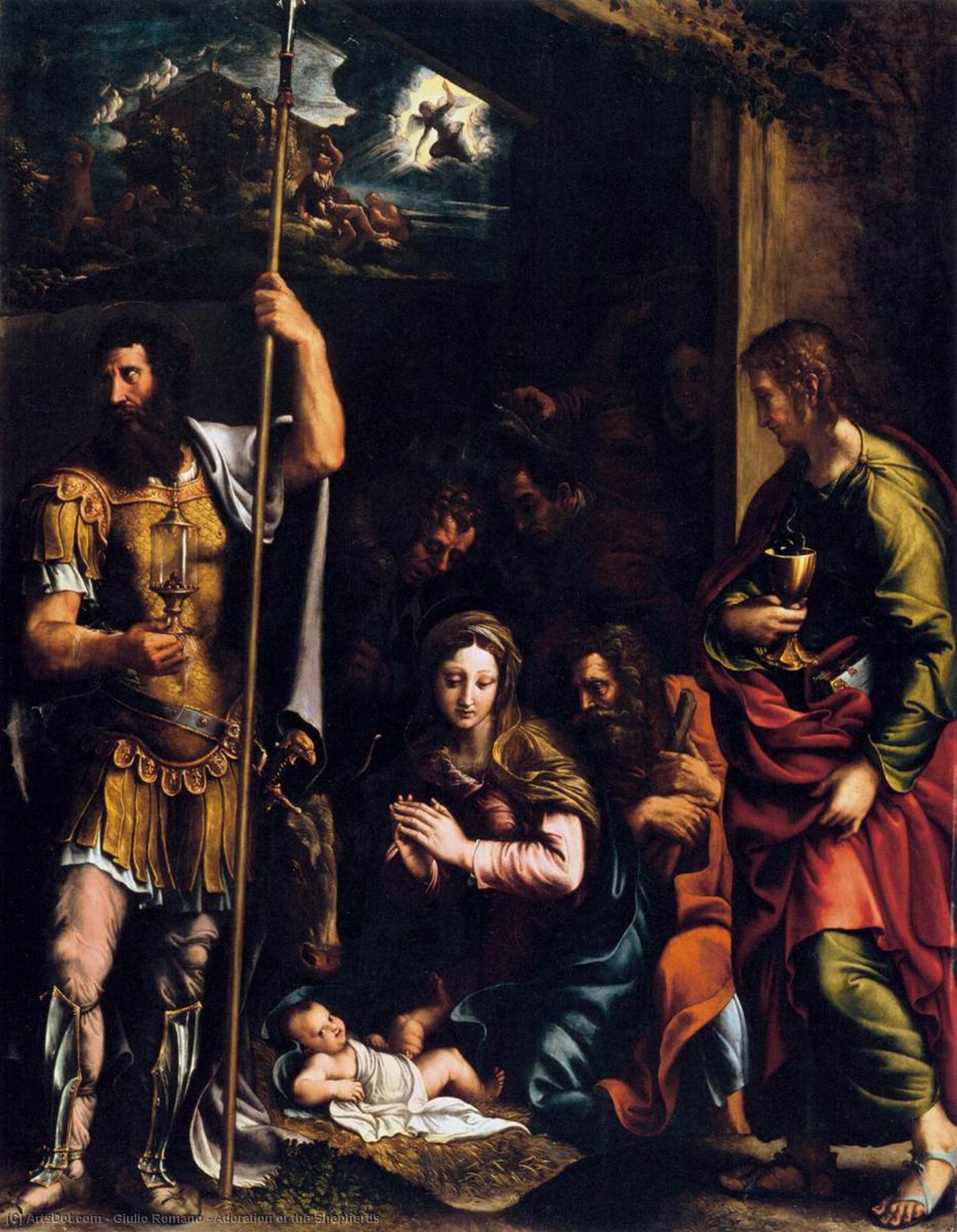 Wikioo.org - The Encyclopedia of Fine Arts - Painting, Artwork by Giulio Romano - Adoration of the Shepherds